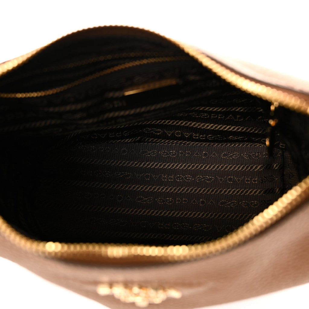 Vitello Daino Soft Mini Shoulder Bag Caramel