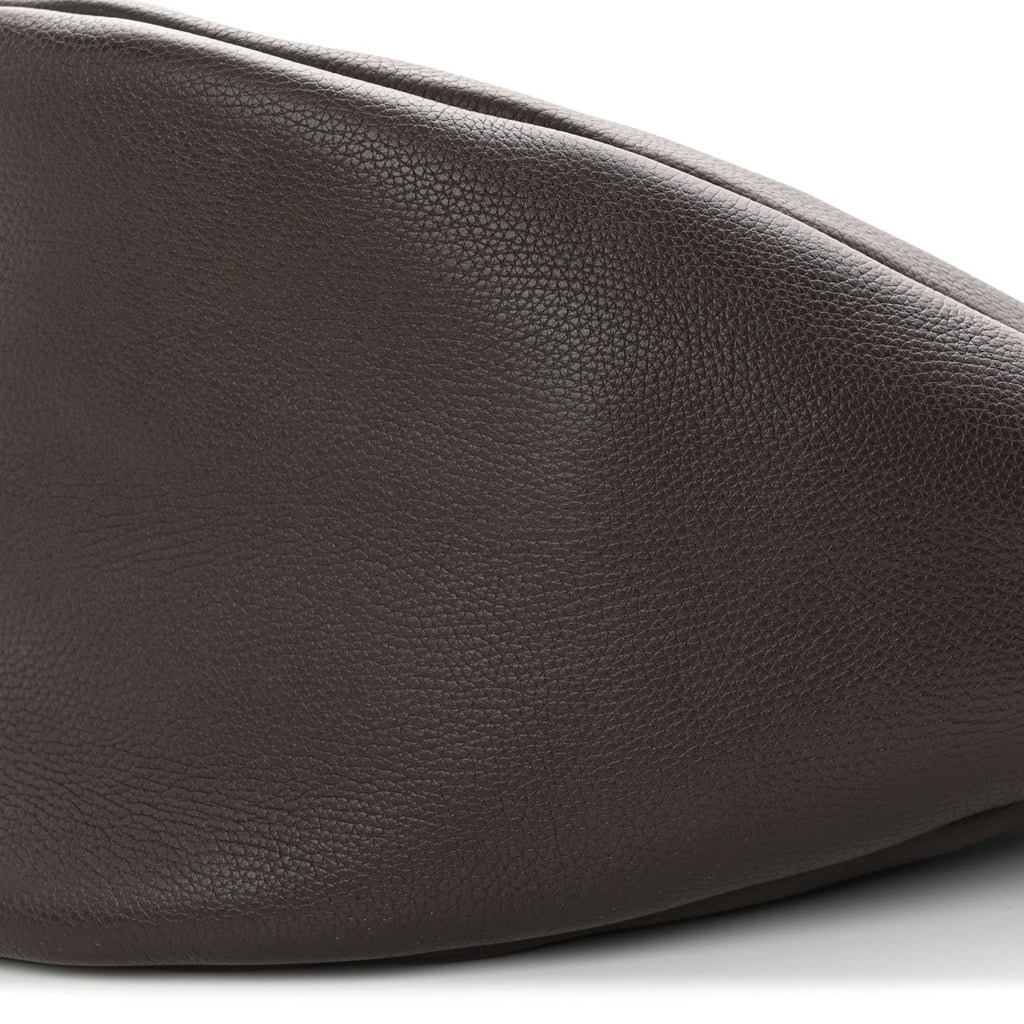 Grained Calfskin Large Slouchy Banana Bag Brunette