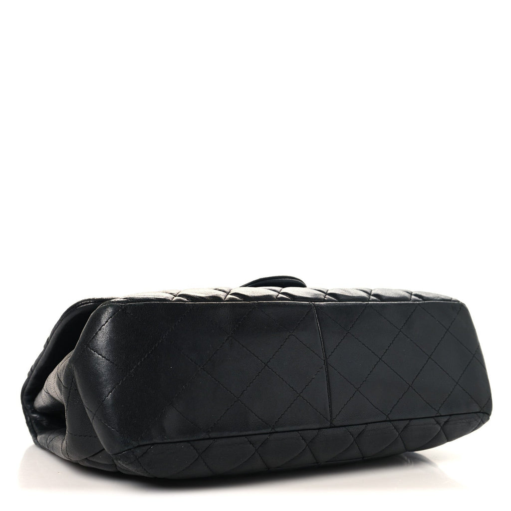 Lambskin Quilted Jumbo Single Flap Black