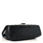 Lambskin Quilted Jumbo Single Flap Black