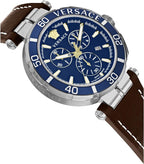 Versace Men's Watch 45mm Greca Chronograph Blue