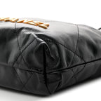 Shiny Calfskin Quilted Mini Chanel 22 Black