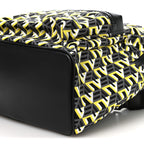 Cubic Monogram Medium Backpack Black Yellow