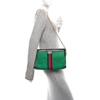 Suede Patent Web Medium Ophidia Chain Shoulder Bag New Shamarock Black