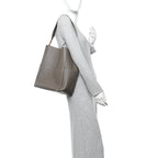 Soft Grained Calfskin Sangle Bucket Bag Taupe