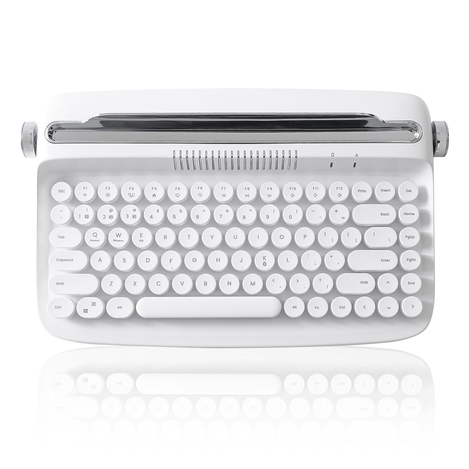 ACTTO B303 Wireless Keyboard, Retro Bluetooth Aesthetic Typewriter Style Keyboard with Integrated Stand for Multi-Device
