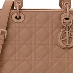 Ultra Matte Calfskin Cannage Medium Lady Dior Beige