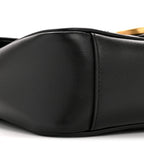 Calfskin Matelasse Small GG Marmont Shoulder Bag Black