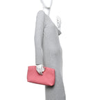 Caviar Quilted A Real Catch Clutch Pink