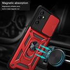 Kickstand Ring Holder With Slide Camera Cover Tpu Magnetic Car Mount For Galaxy A13 5G/A04S In Red