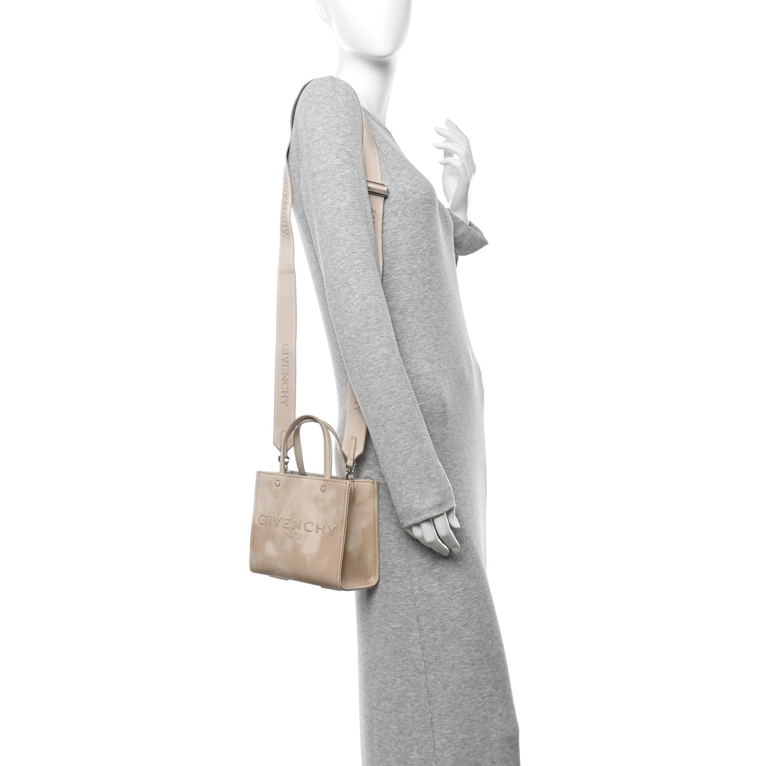 Tie Dye Canvas Mini G Shopping Tote Beige