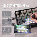 F75 Pro Wireless Mechanical Gaming Keyboard with Gasket Mount, RGB Lighting, Customized 75% Layout, and Side-Engraved PBT Keycaps - Leobog Reaper
