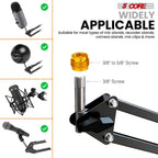 Microphone Arm Stand Upgraded Adjustable Suspension Boom Scissor Arm Mic Holder with Pop Filter 3/8" to 5/8" Adapter Mic Clip Shock Mount Cable Ties ARM SET 16