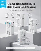 Anker Laptop Power Bank (25K, 165W, Built-In and Retractable Cables) and Anker Nano Travel Adapter (5-in-1, 20W, 1-Pack)