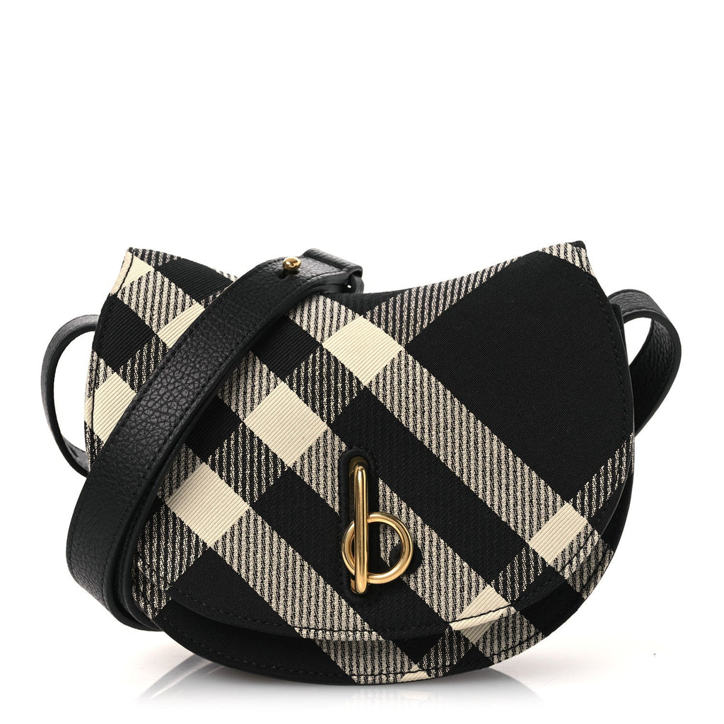 Jacquard Check Rocking Horse Crossbody Black