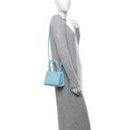 Vegan Leather Small Shopping Bag Pool Blue