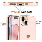 Entronix Bundle Compatible with iPhone 15 Plus - [Flexible] Glossy Heart Case & 2 Clear Screen Protectors