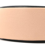 Caviar Quilted Round Filigree Crossbody Beige Black