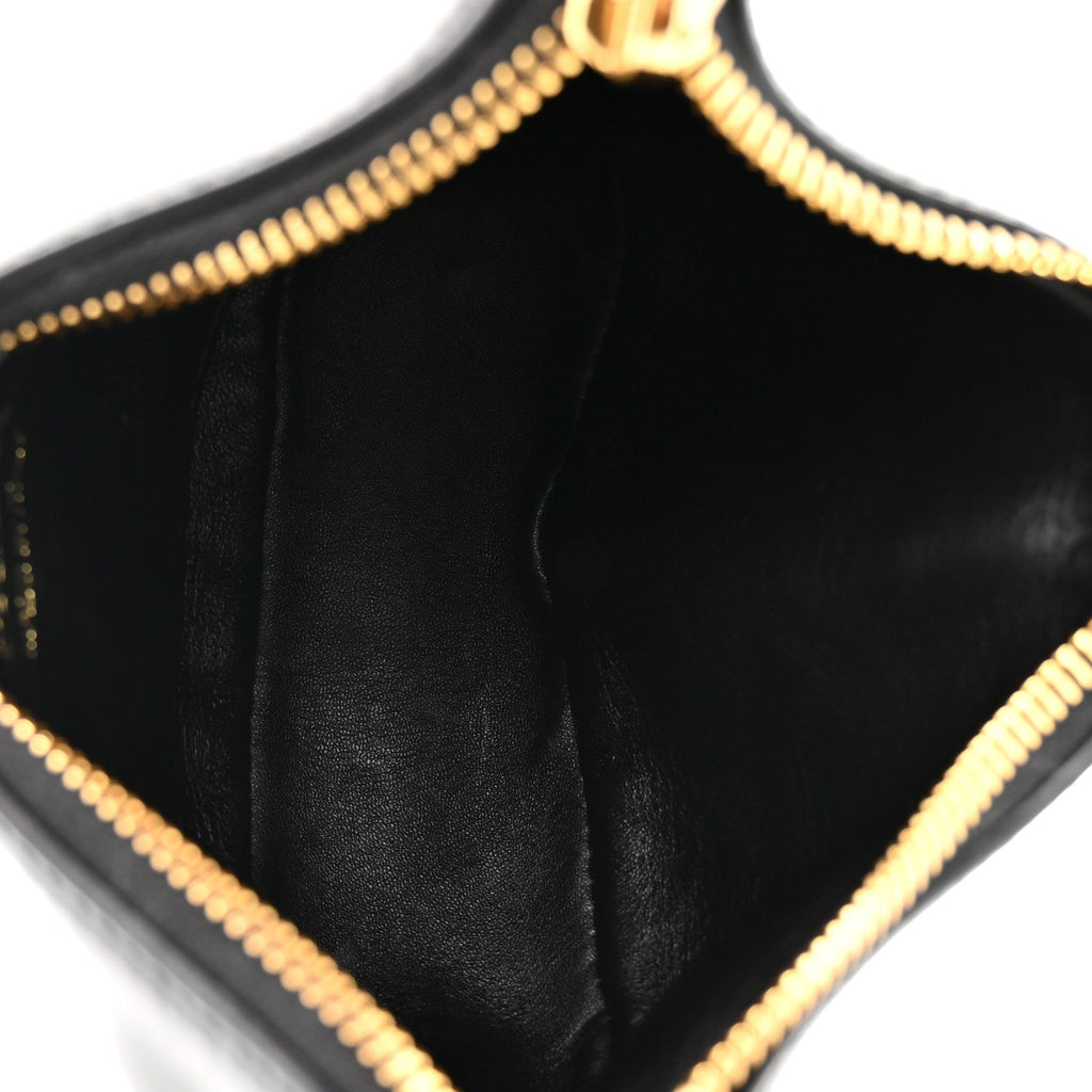 Soft Calfskin Mini Arque Shoulder Bag Black