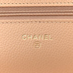 Caviar Quilted Wallet on Chain WOC Beige