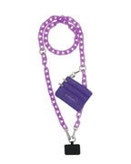Women's Ice Chain & Pouch Phone Strap In Purple
