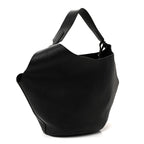 Pebbled Sport Calfskin Medium Lotus Tote Black