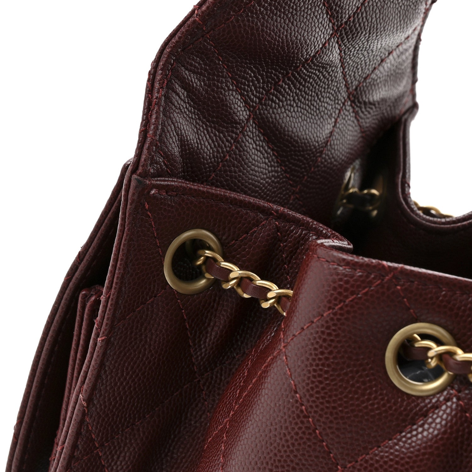 Caviar Quilted Small Chanel 25 Handbag Burgundy