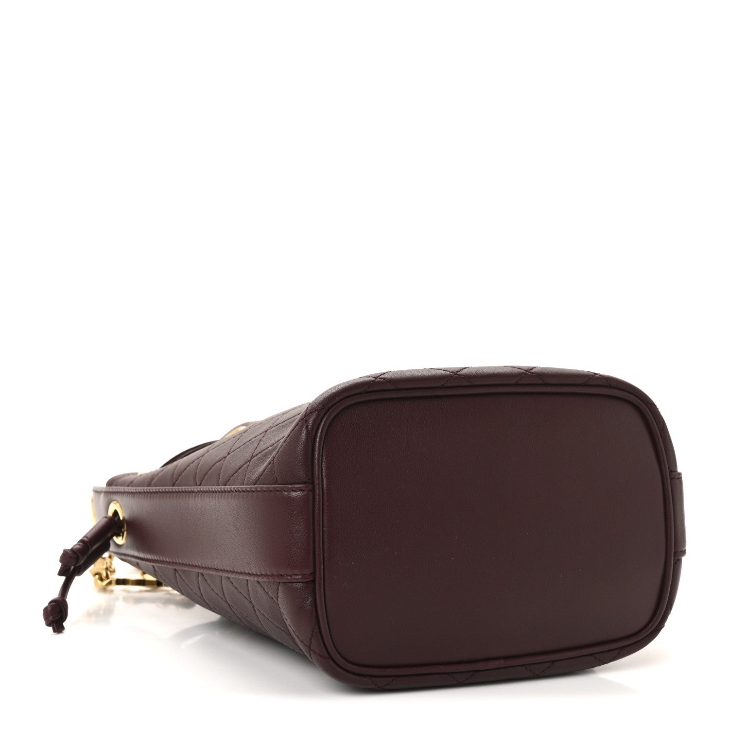 Lambskin Carre Quilted Cassandre Small Bucket Bag Hot Wine