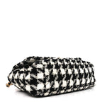 Tweed Quilted Maxi Chanel 19 Flap Black Ecru White
