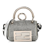 Nubuck Crystal Catalan Mirror Nano Maxi Buckle Baguette Charm Pietra Argento