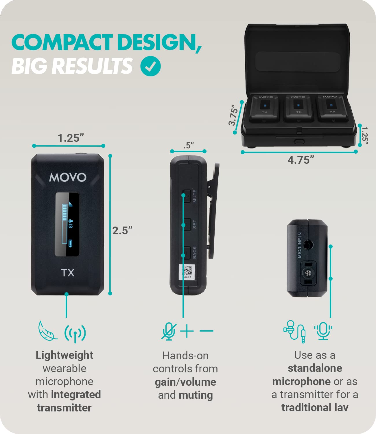Movo WMX-2-DUO Dual Wireless Lav Mic System