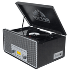 Monument 8-in-1 Wood Music Center with 3-Speed Turntable and Dual Bluetooth