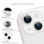Diamond Camera Lens Protector, Diamond Tempered Glass Camera Cover Screen Protector For Iphone 14 / Iphone 14 Plus In Silver