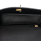 Patent Quilted Mini Top Handle Rectangular Flap Black