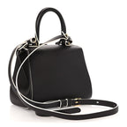 Grained Calfskin Bi-Color Brillant Mini Satchel Black
