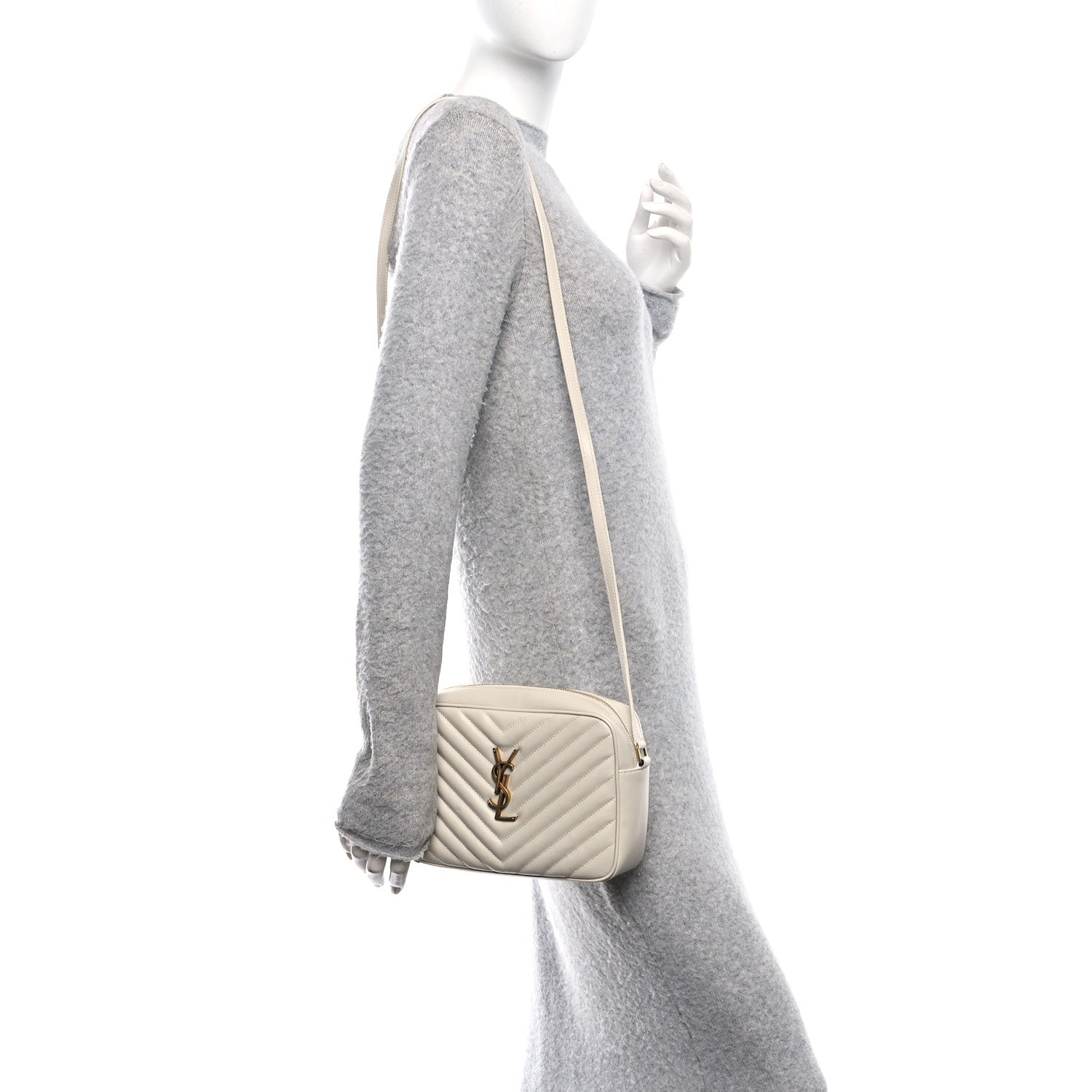 Calfskin Matelasse Monogram Lou Camera Bag Crema Soft