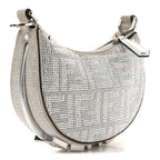Crystal Vitello Laminato Suede FF Nano Fendigraphy Hobo Charm Grey