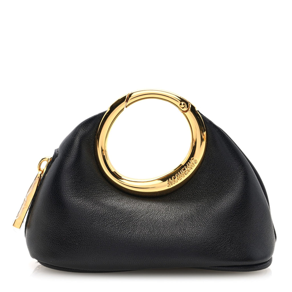 Lambskin Le Porte Calino Ring Top Handle Bag Black