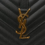 Grain De Poudre Matelasse Chevron Large Monogram Satchel Black