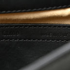 Calfskin Mini Marcie Metal Bar Trim Crossbody Bag Black