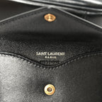 Lambskin Chevron Quilted Mini Loulou Black