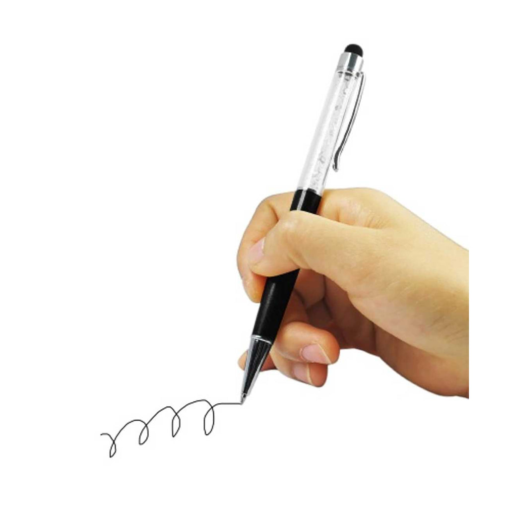 Reiko Crystal Stylus Touch Screen With Ink Pen In Black