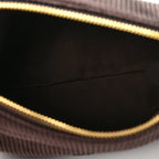 Corduroy Pouch Bag Ebony Baltic Blue