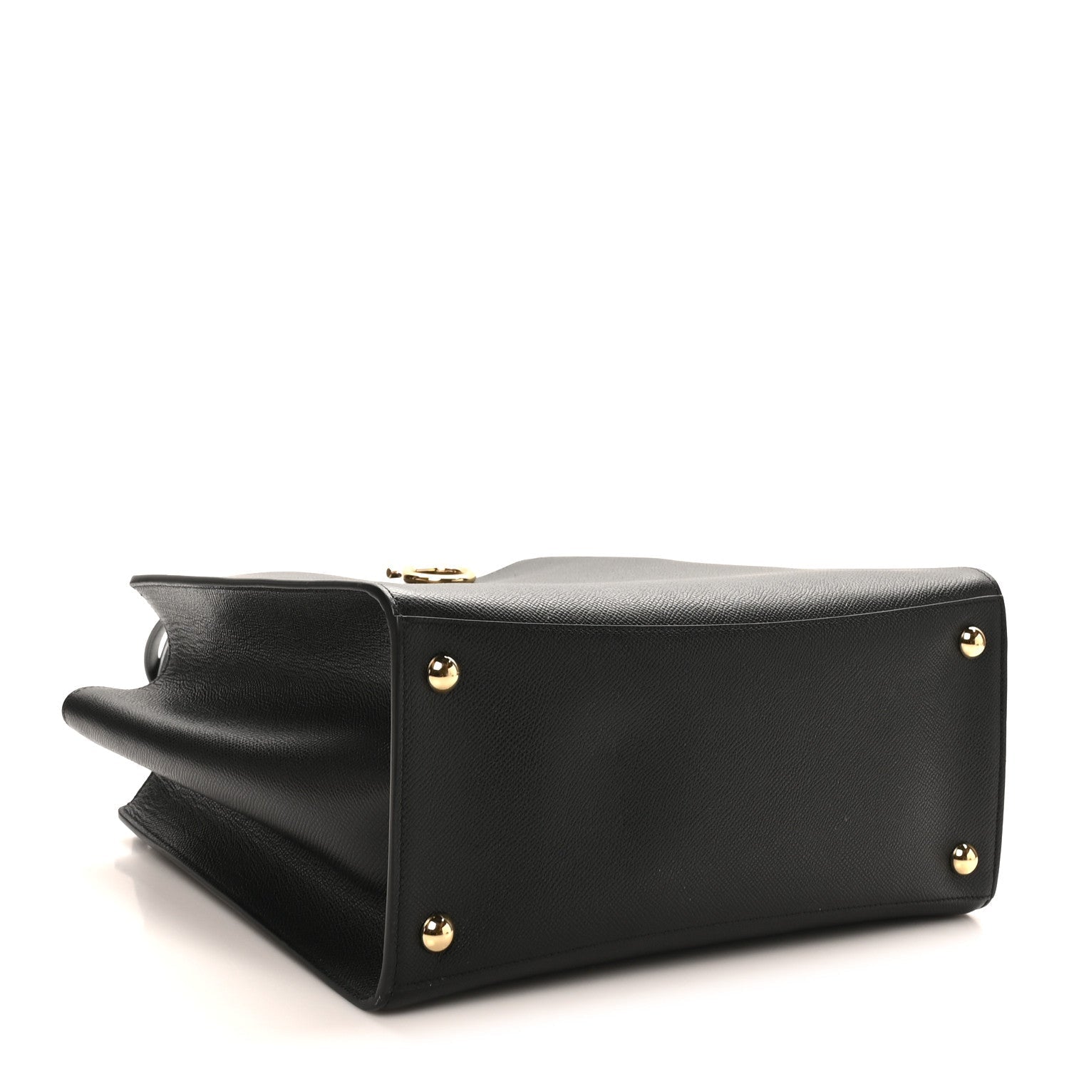 Grainy Calfskin Gemini Tote Black
