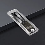 M.2 NGFF SATA Type C USB 3.1 External SSD Enclosure - 10Gbps Transparent Case for 2230/2242/2260/2280 Drives