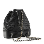 Aged Calfskin Quilted Small Gabrielle Backpack Black