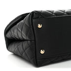 Caviar Quilted Small Coco Handle Flap Black