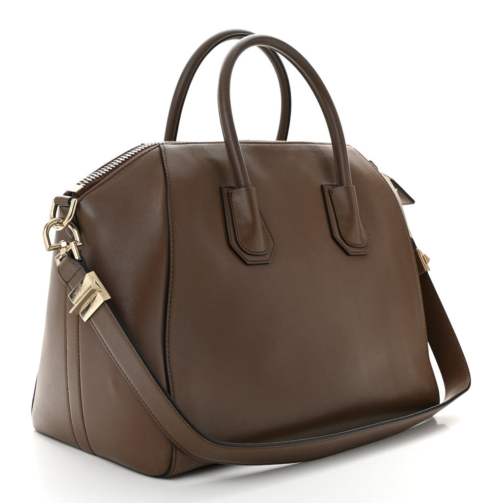 Shiny Lord Calfskin Medium Antigona Brown