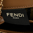 Fabric Jacquard FF 1974 Continental Wallet On Chain Tobacco Moro