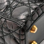 Crinkled Patent Cannage Small Lucky Badges My Lady Dior Black